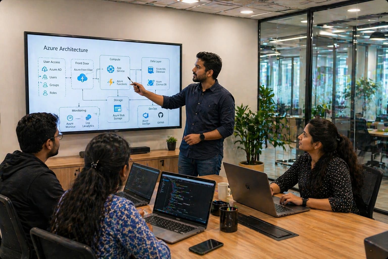 Azure developer at work