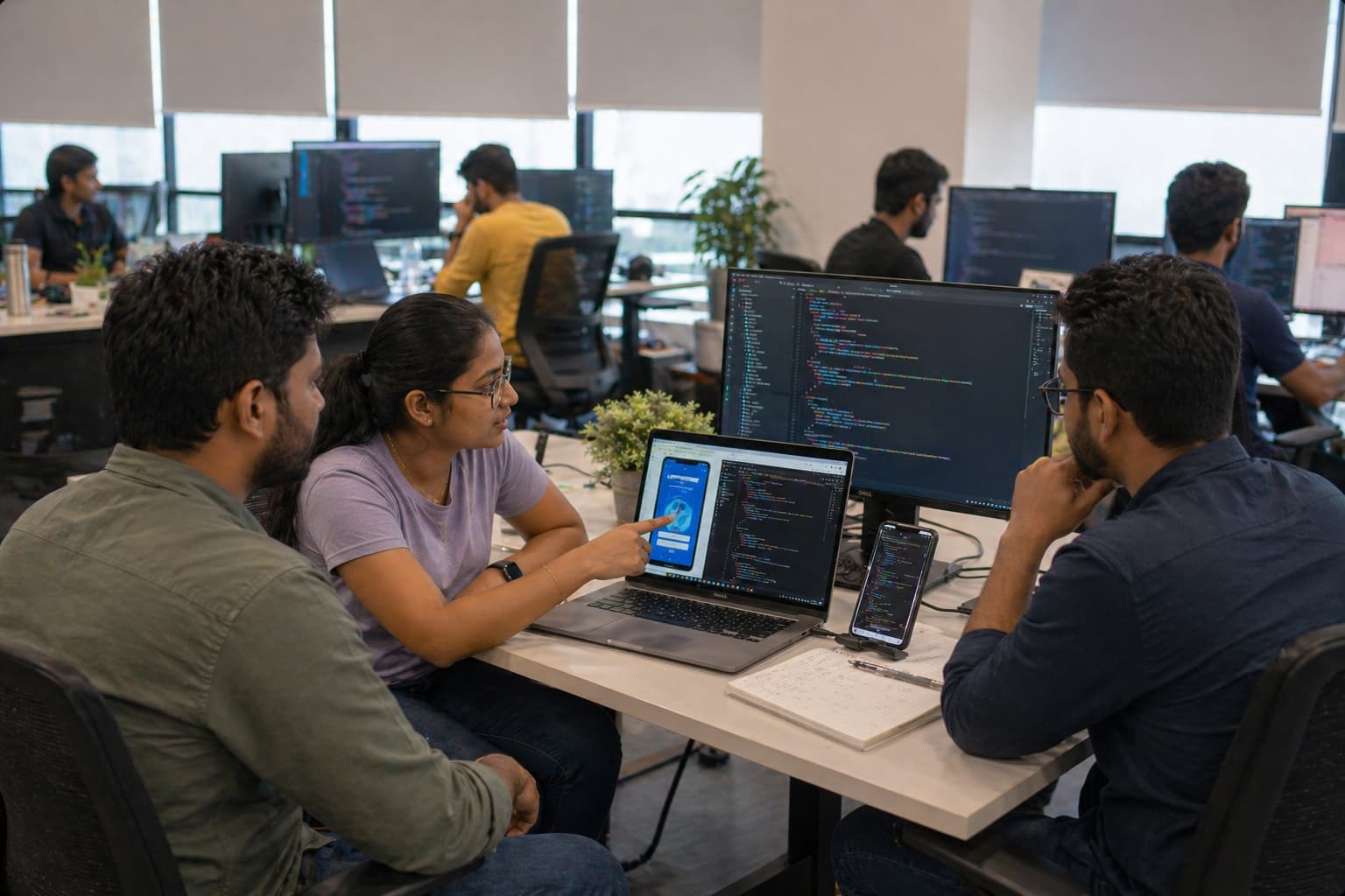 Flutter developer at work