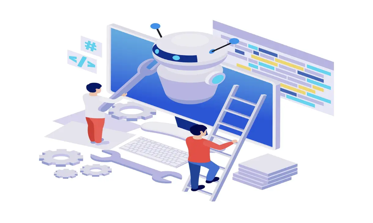 AI-powered no-code platform building an app with intelligent component suggestions