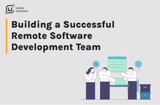 Distributed software development team collaborating across locations