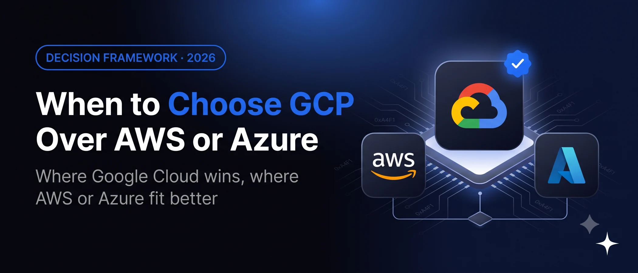 Cloud provider comparison, GCP, AWS, and Azure side by side with key tradeoffs