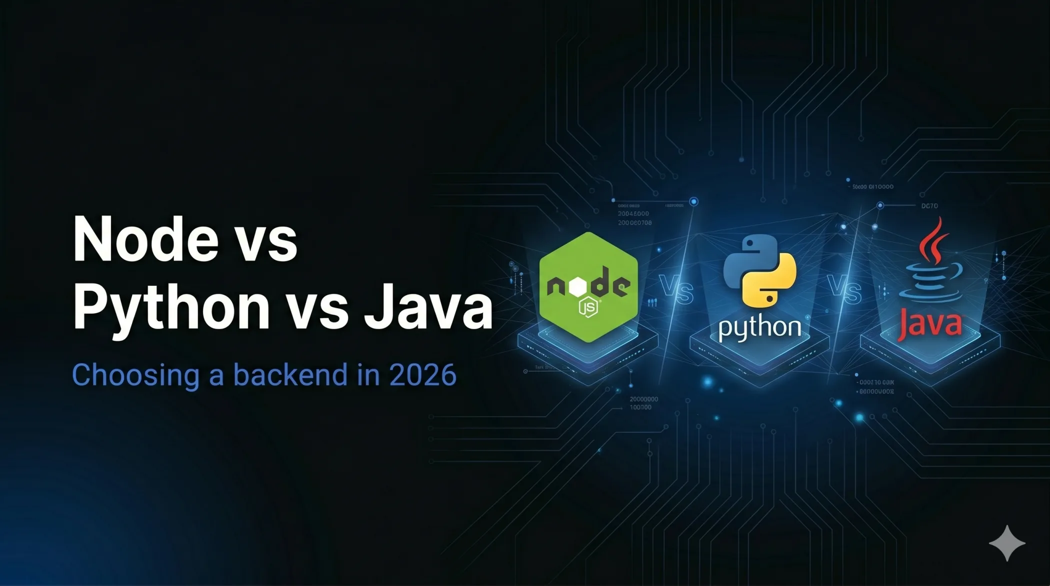 Node.js vs Python vs Java backend languages compared in 2026