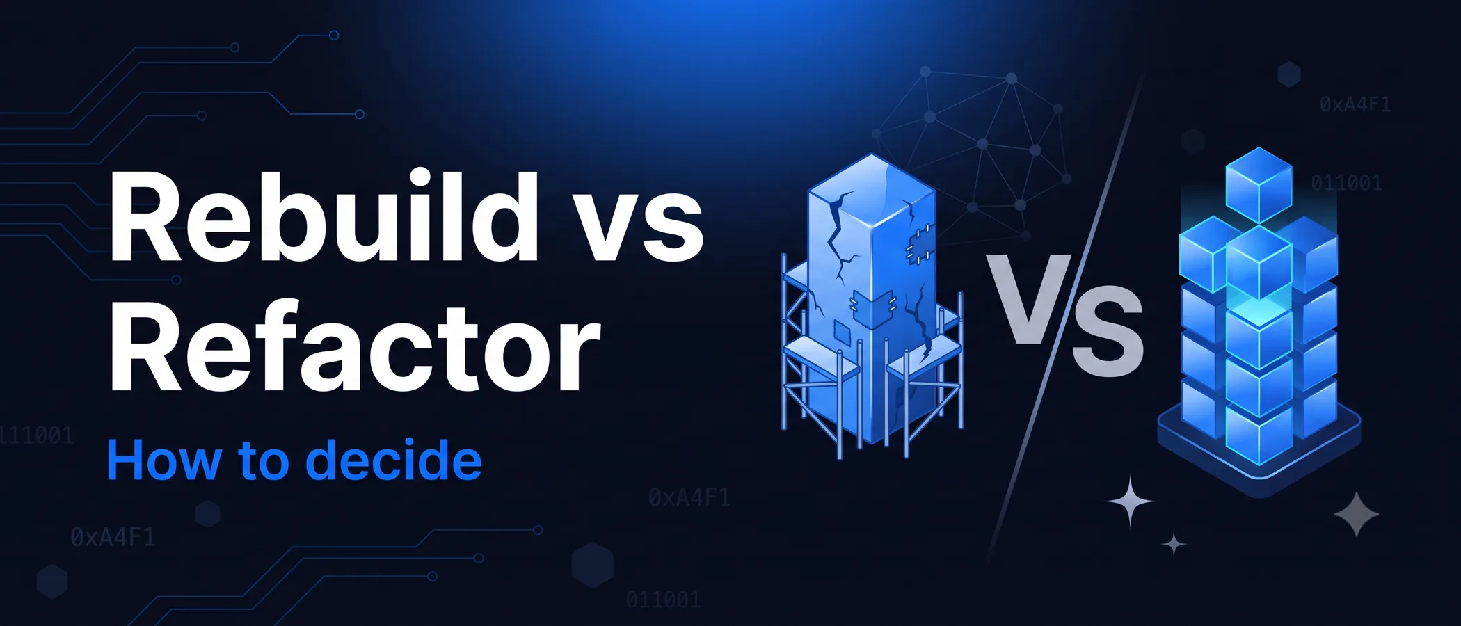 Rebuild vs refactor decision framework and scorecard for founders