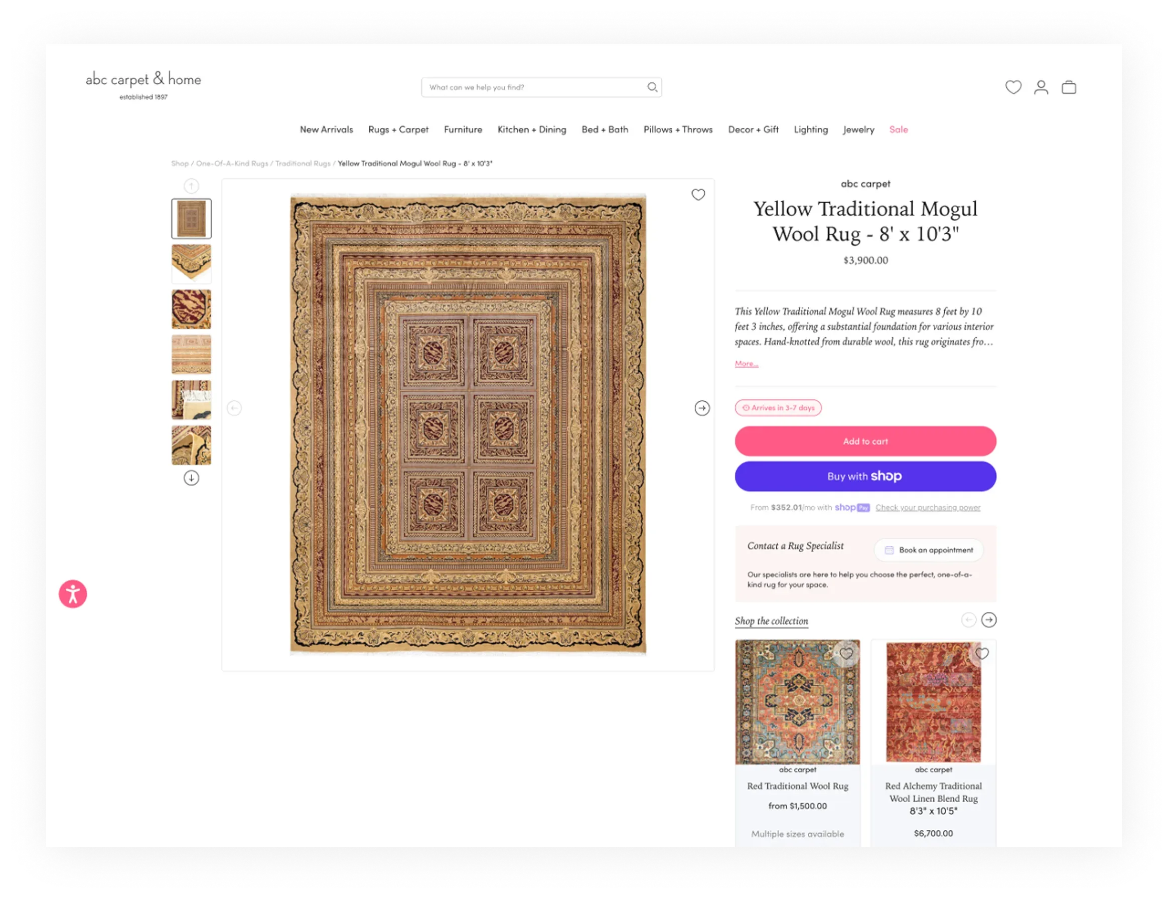 ABC Carpet & Home checkout experience