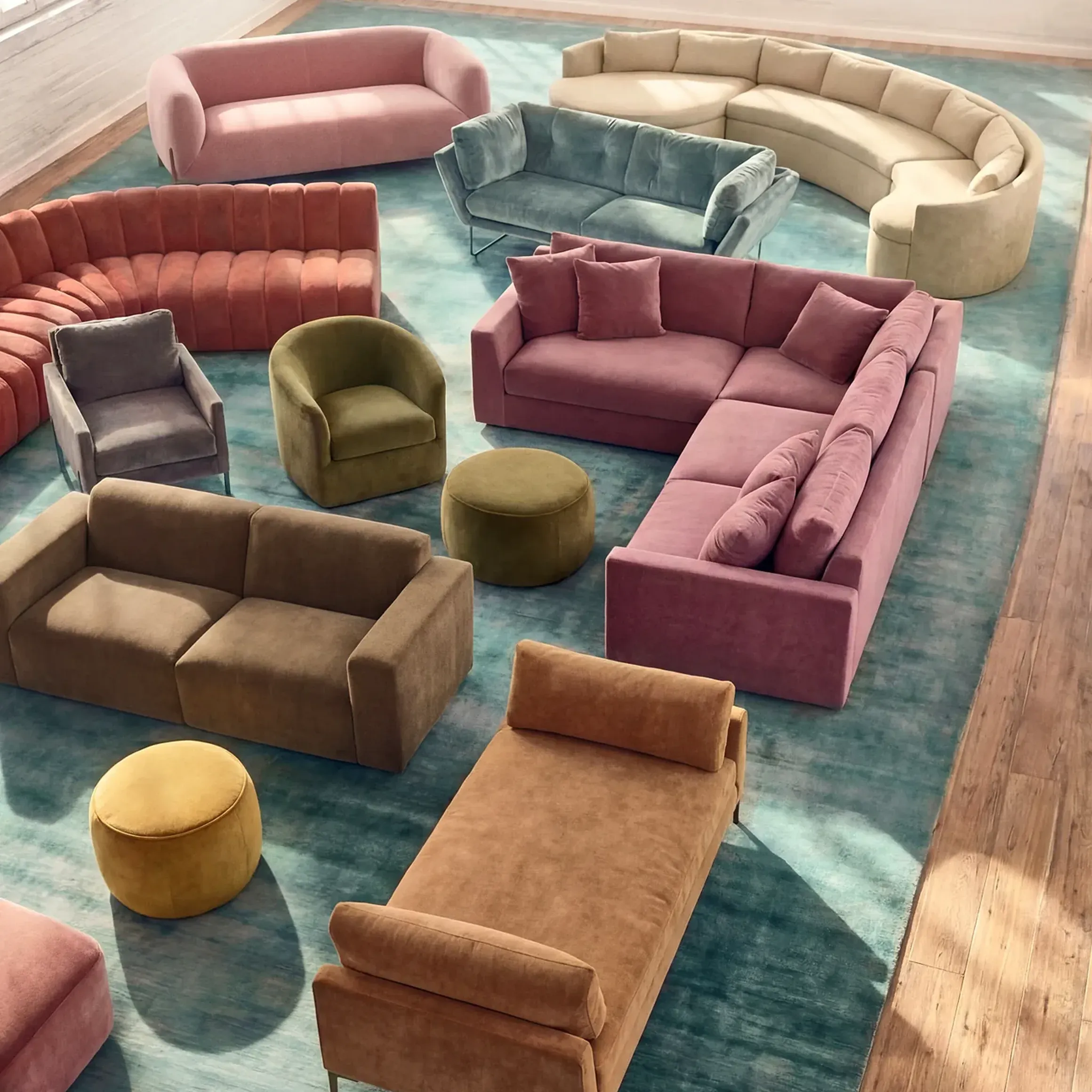 Luxury home interior with rugs and furniture