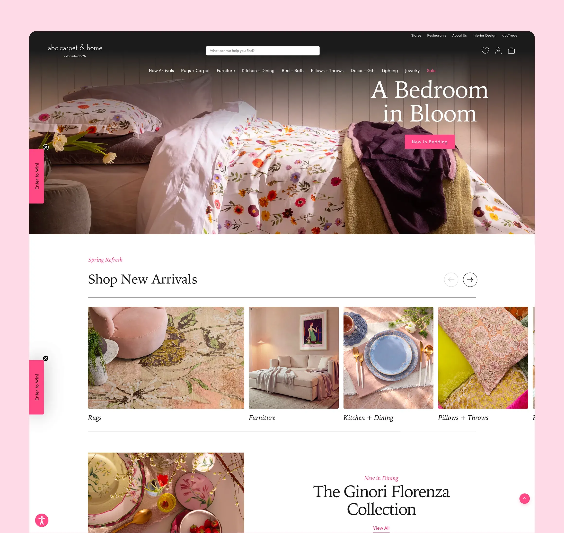 ABC Carpet & Home storefront on mobile