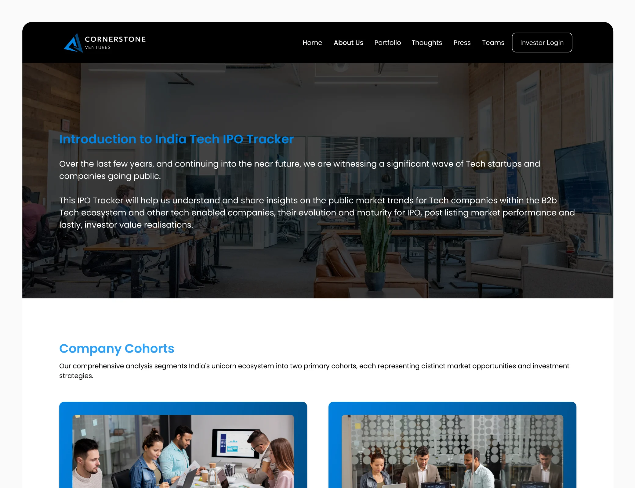 Cornerstone Ventures India tech IPO tracker