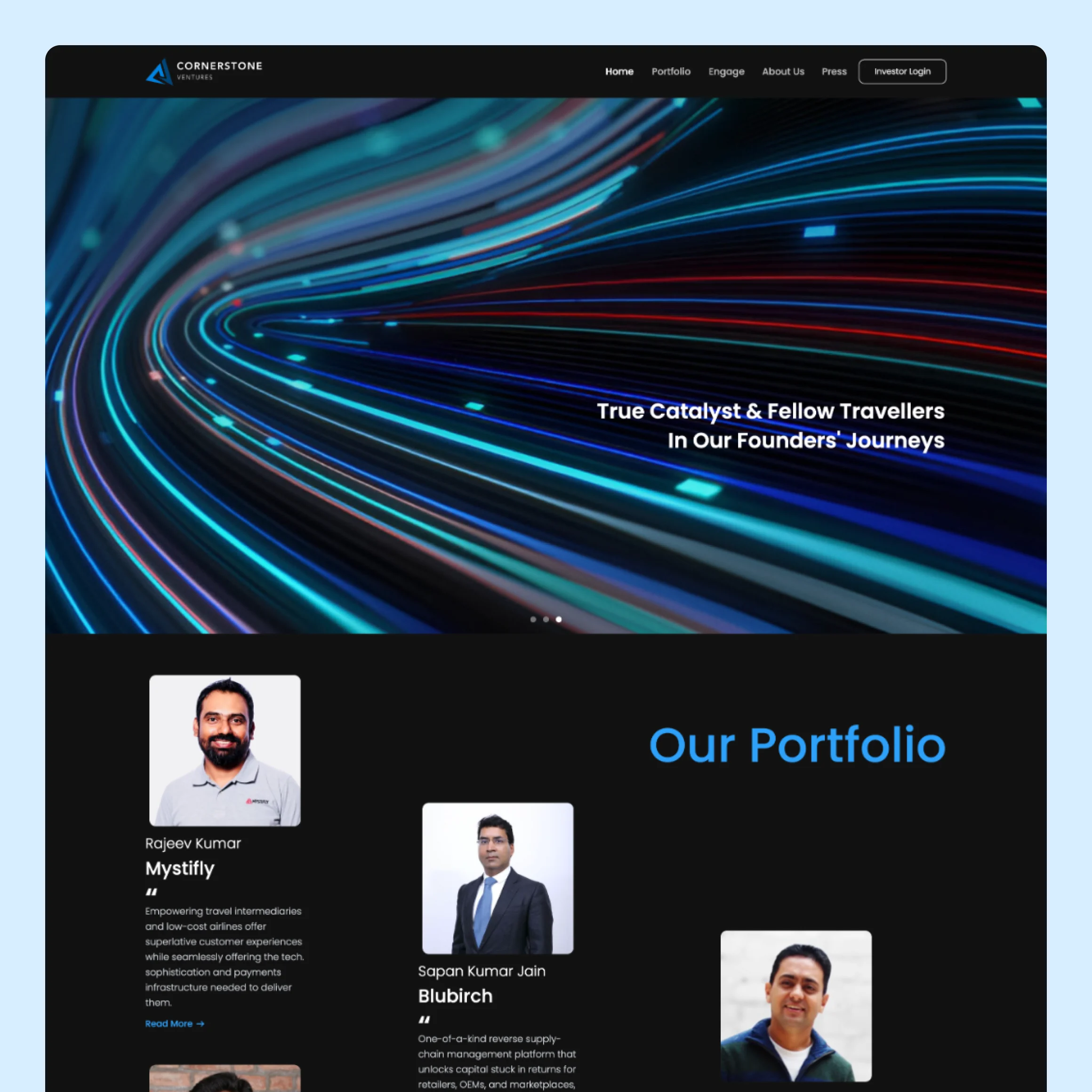 Cornerstone Ventures portfolio intelligence dashboard